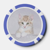 Yellow Tabby Cat Painting - Schattigee originele k Poker Chips (Achterkant)