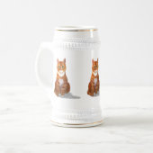Yellow Tabby Cat Stein Bierpul (Voorkant links)