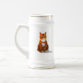 Yellow Tabby Cat Stein Bierpul (Links)