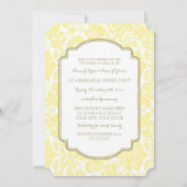 Yellow Tan Damask foto repesial Dinner Party Kaart (Achterkant)