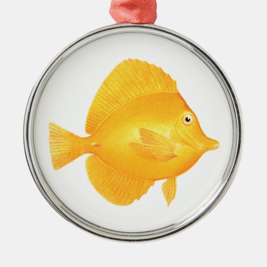 Yellow Tang Fish Metalen Ornament (Voorkant)