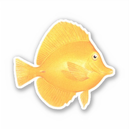 Yellow Tang Fish Sticker (Voorkant)