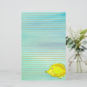 Yellow Tang Tropical Fish Sinaasappel gevoerd Briefpapier (Staand voorkant)