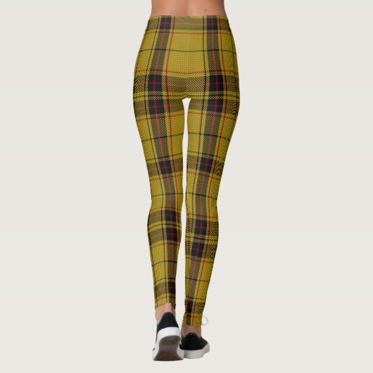 Yellow Tartan Kerstmis Leggings (Achterkant)