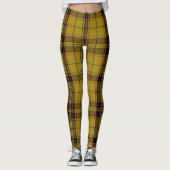 Yellow Tartan Kerstmis Leggings (Voorkant)