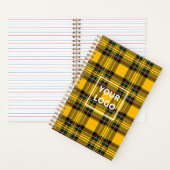 Yellow Tartan Notebook Custom Logo Plaid Pattern Notitieboek (Binnen)