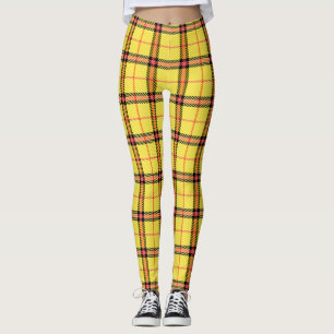 Yellow Tartan Patroon Leggings