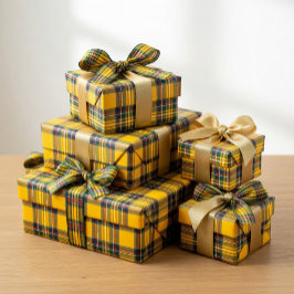 Yellow Tartan Plaid Wrapping Paper Cadeaupapier
