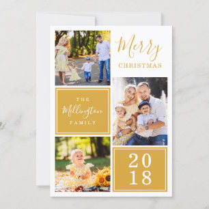 Yellow Tartan Pset foto collage kerst Feestdagenkaart