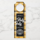 Yellow Tartan Pset Holly Jolly Flessenhanger (Voorkant)