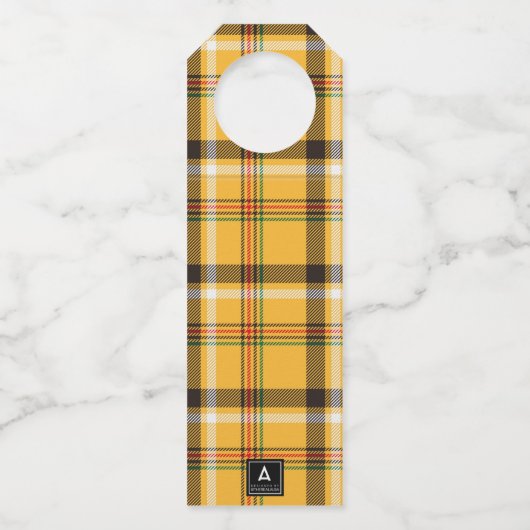 Yellow Tartan Pset Holly Jolly Flessenhanger (Achterkant)