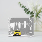 Yellow Taxi Brooklyn Bridge Briefkaart (Staand voorkant)