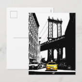 Yellow Taxi Brooklyn Bridge Feestdagenkaart (Voorkant / Achterkant)