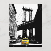 Yellow Taxi Brooklyn Bridge Feestdagenkaart (Voorkant)