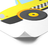 Yellow Taxi Cab Birthday Party Square Poster (Hoek)