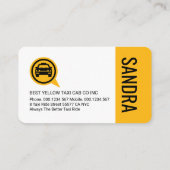 Yellow Taxi Cab Icon Layers Driving Visitekaartje (Achterkant)