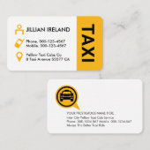 Yellow Taxi Cab Icons Driver Visitekaartje (Voorkant / Achterkant)