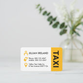 Yellow Taxi Cab Icons Driver Visitekaartje (Staand voorkant)