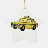 Yellow Taxi Cab Keramisch Ornament (Achterkant)