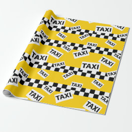 Yellow Taxi Cab New York Taxi Driver Geel Cadeaupapier