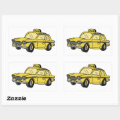 Yellow Taxi Cab Rechthoekige Sticker (Vel)