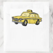 Yellow Taxi Cab Rechthoekige Sticker (Tas)
