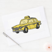 Yellow Taxi Cab Rechthoekige Sticker (Envelop)