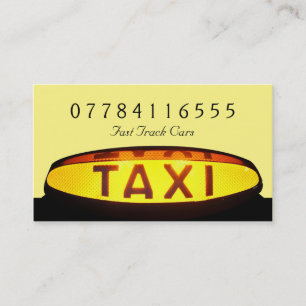 Yellow Taxi Cab Sign Visitekaartje