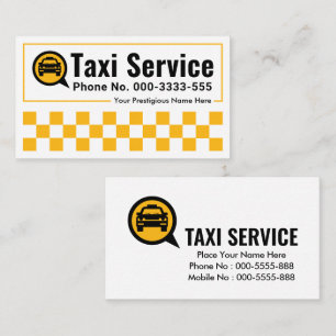 Yellow Taxi Checked Boxes Lijst Visitekaartje