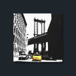 Yellow Taxi New York City Nyc Brooklyn Bridge Canvas Afdruk<br><div class="desc">Yellow Taxi New York City NYC Brooklyn Bridge Pop Art Canvas Art Print.</div>