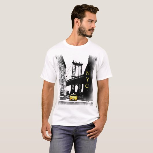 Yellow Taxi New York City Nyc Modern Pop Art T-shirt (Voorkant volledig)