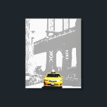 Yellow Taxi Nyc New York City Brooklyn Bridge Canvas Afdruk<br><div class="desc">Yellow Taxi Nyc New York City Brooklyn Bridge Pop Art Canvas Art Print.</div>