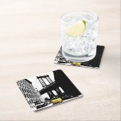 Yellow Taxi Nyc New York City Brooklyn Bridge Kartonnen Onderzetters (Insitu)