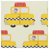 Yellow Taxi Pattern Stof (Close Up)