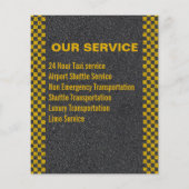 Yellow Taxi Service Business Cab Driver Flyer (Achterkant)