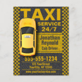 Yellow Taxi Service Business Cab Driver Flyer (Voorkant)