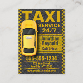 Yellow Taxi Service Cab Driver Visitekaartje