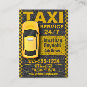 Yellow Taxi Service Cab Driver Visitekaartje