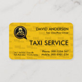 Yellow Taxi Service Driver Rijden Visitekaartje (Voorkant)