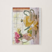 Yellow Teapot and Flowers nog Life Foto Legpuzzel (Verticaal)