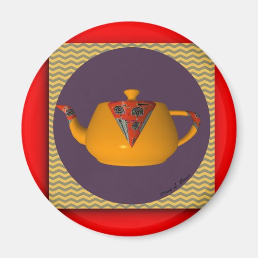 YELLOW TEAPOT MAGNEET (Voorkant)