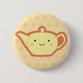 Yellow Teapot Ronde Button 5,7 Cm (Voorkant)