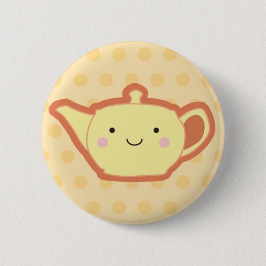 Yellow Teapot Ronde Button 5,7 Cm (Voorkant)