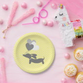 Yellow Teckel Party Borden Ballonnen Papieren Bordje (Feest)