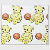 Yellow Teddy Bear Cadeaupapier (Vlak)