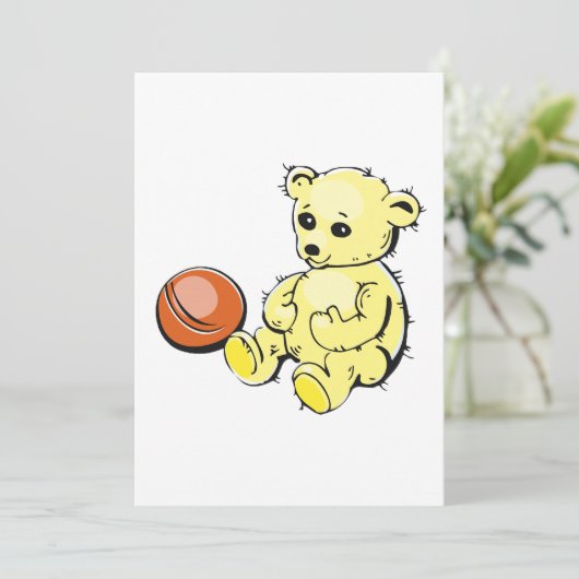 Yellow Teddy Bear Kaart (Staand voorkant)