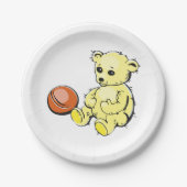 Yellow Teddy Bear Papieren Bordje (Voorkant)
