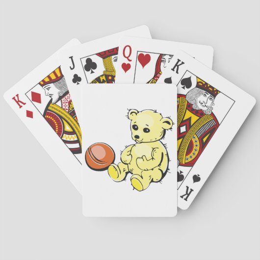 Yellow Teddy Bear Pokerkaarten (Achterkant)