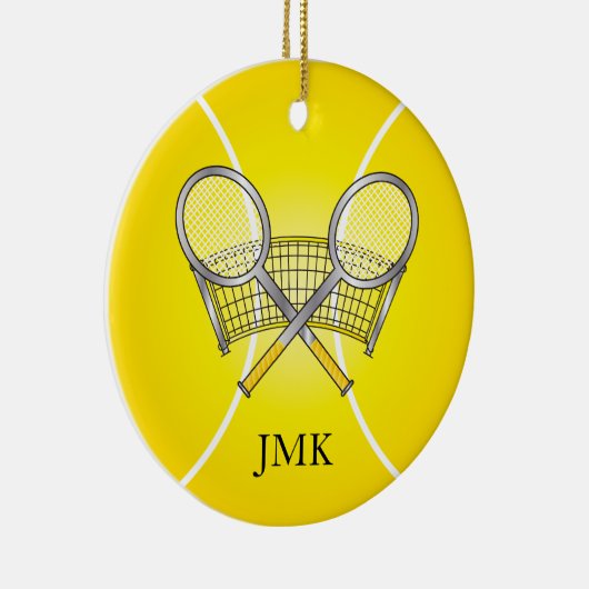 Yellow Tennis Ball | DIY-naam Keramisch Ornament (Rechts)