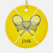 Yellow Tennis Ball | DIY-naam Keramisch Ornament (Voorkant)